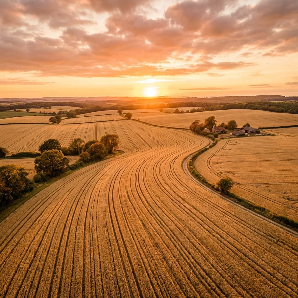 Golden wheat fields